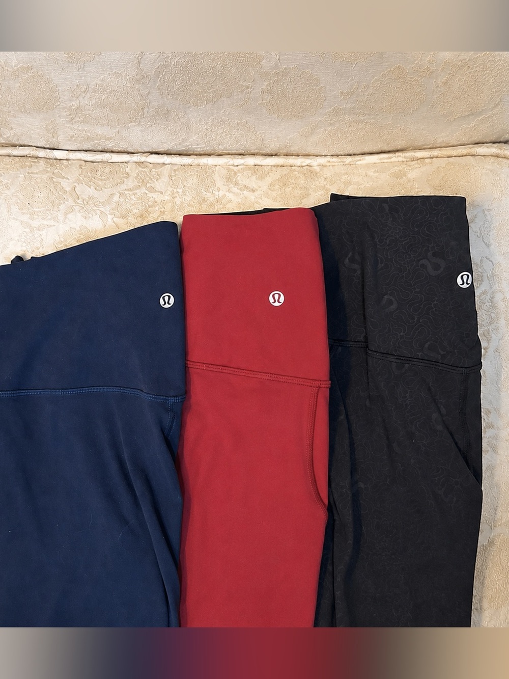 Lululemon Align High-Rise Pant Yogo Emboss size 10 /Red and Navy Size 8 lot of 3